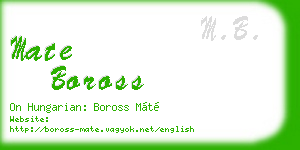 mate boross business card